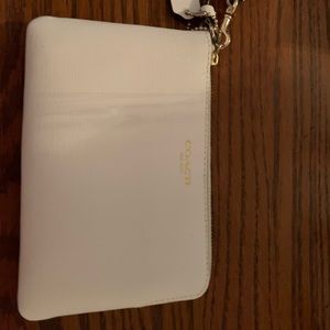 Coach small white wristlet